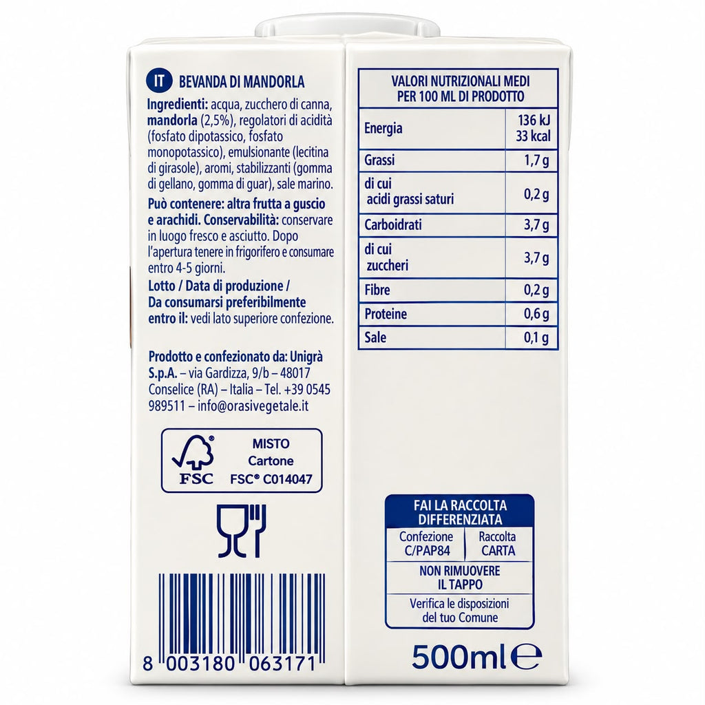 OraSi ALMENDRA Barista 0,5 Litro. (C12517)