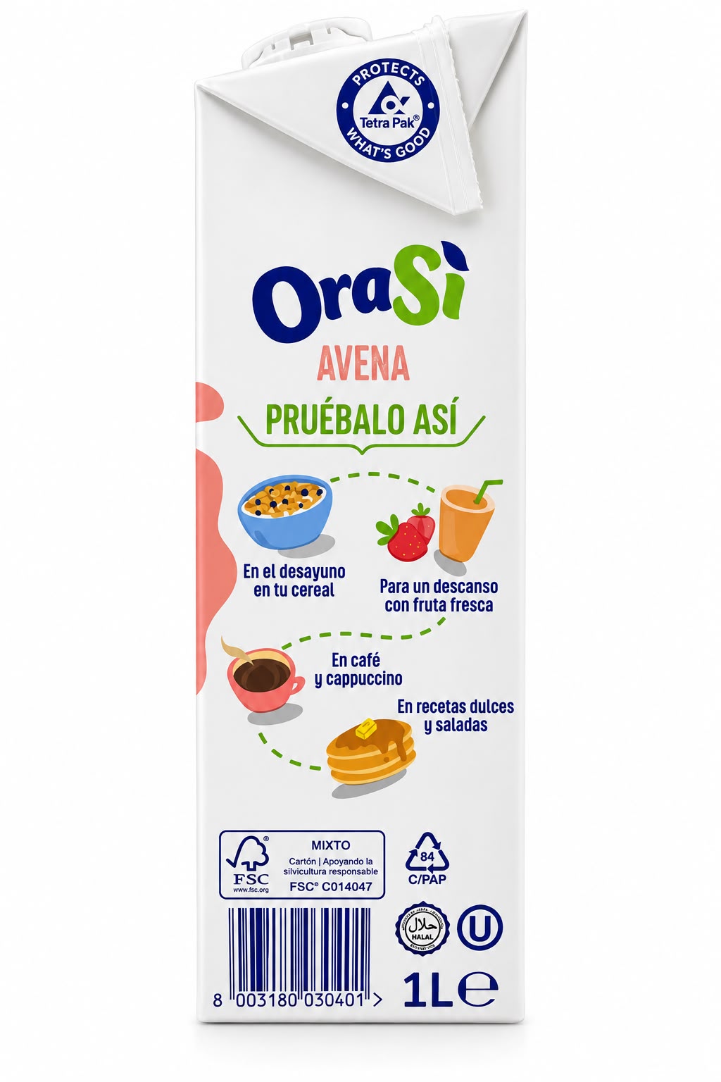 OraSi AVENA cero Azúcar 1 Litro.