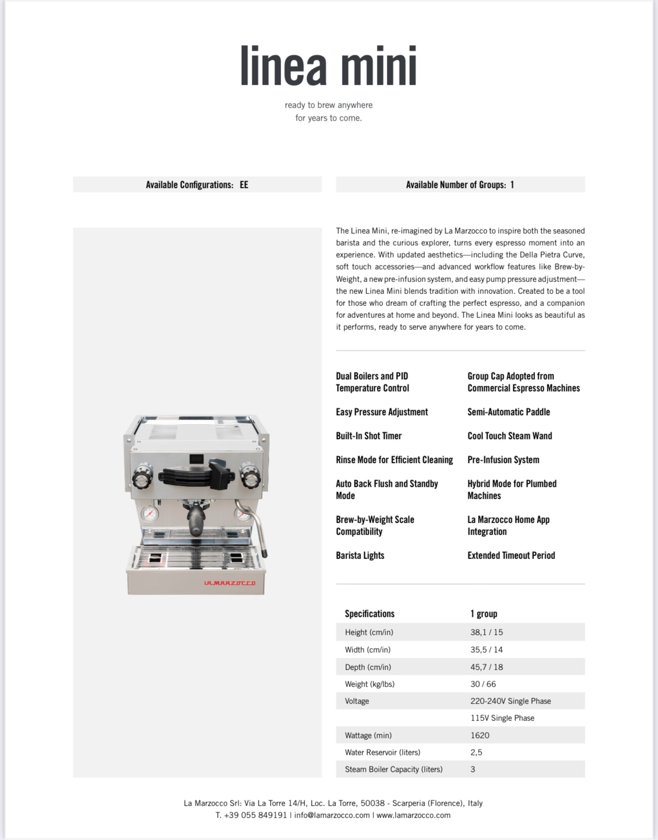 La Marzocco Mini R 110V (colores disponibles)