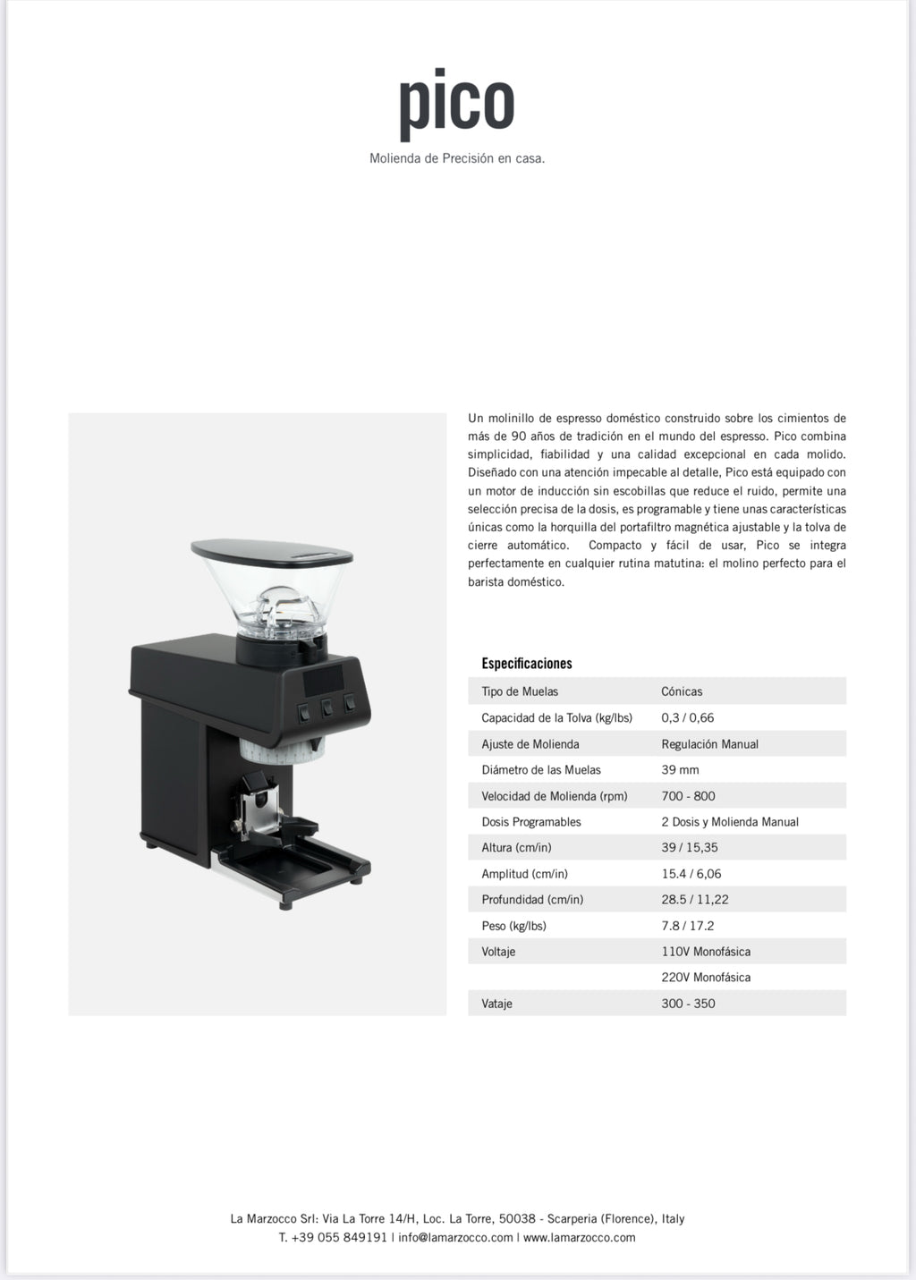 La Marzocco molino Pico 110V (Colores disponibles)