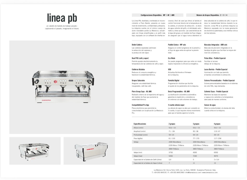 La Marzocco Linea PB 2 Grupos AV (Automática)