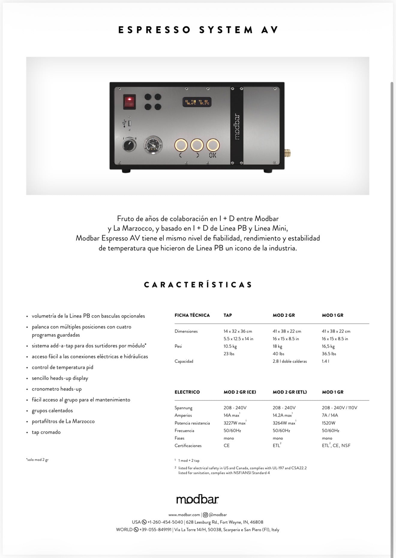 Modbar Espresso AV 220V