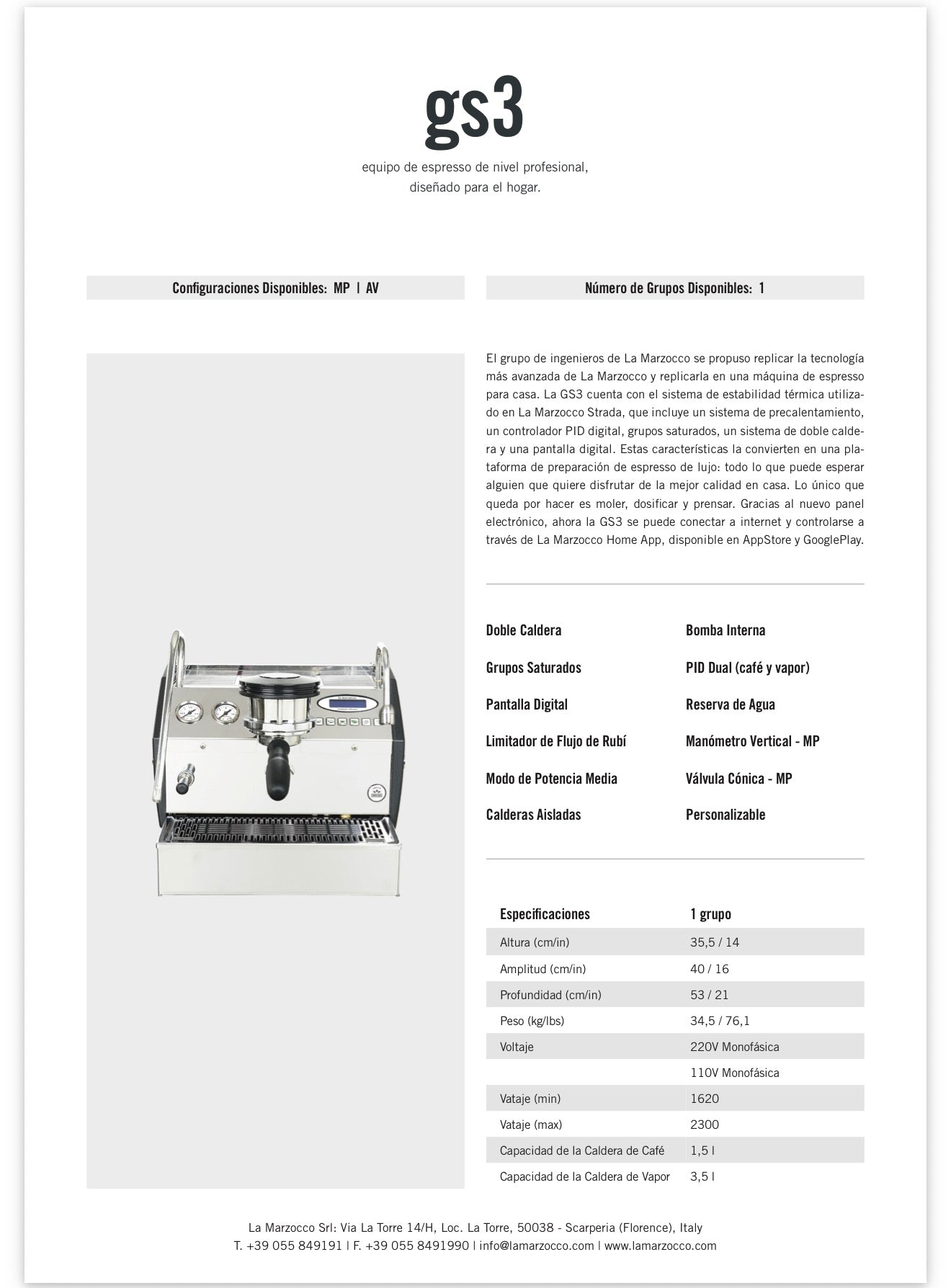 La Marzocco GS3 MP 110V