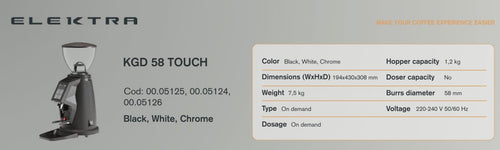 Elektra Molino KGD58 Touch 120V (blanco o negro)