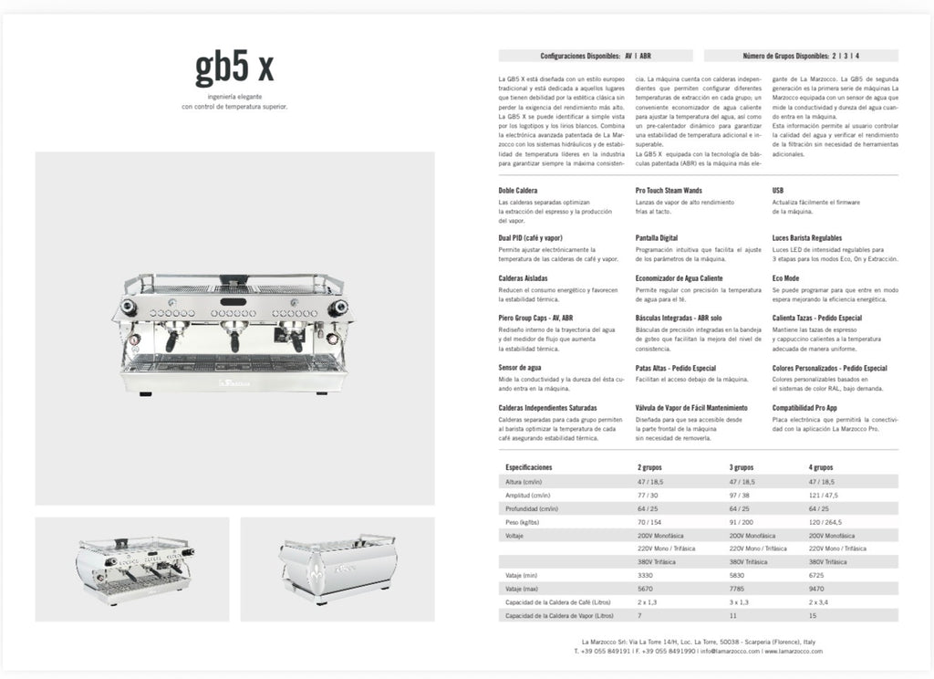 La Marzocco GB5 X 2 Grupos