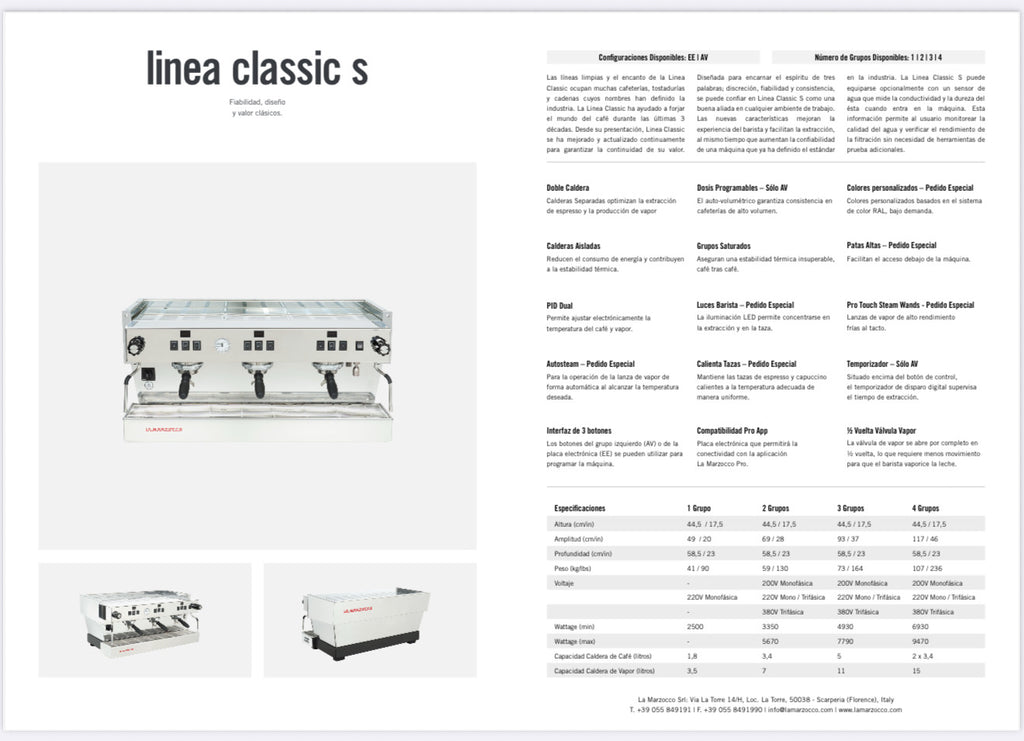 La Marzocco Linea Classic S 4 Grupos AV (Automática)